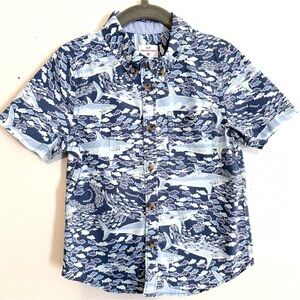 Vineyard Vines For Target Shark Print Button Down Short Sleeve Shirt Boys Sz 3T